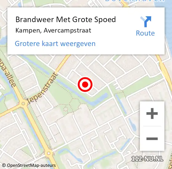 Locatie op kaart van de 112 melding: Brandweer Met Grote Spoed Naar Kampen, Avercampstraat op 19 juni 2022 00:08