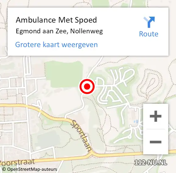 Locatie op kaart van de 112 melding: Ambulance Met Spoed Naar Egmond aan Zee, Nollenweg op 19 juni 2022 01:28