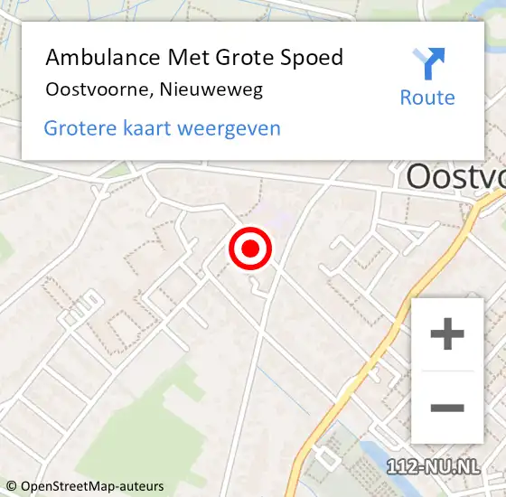 Locatie op kaart van de 112 melding: Ambulance Met Grote Spoed Naar Oostvoorne, Nieuweweg op 19 juni 2022 02:26