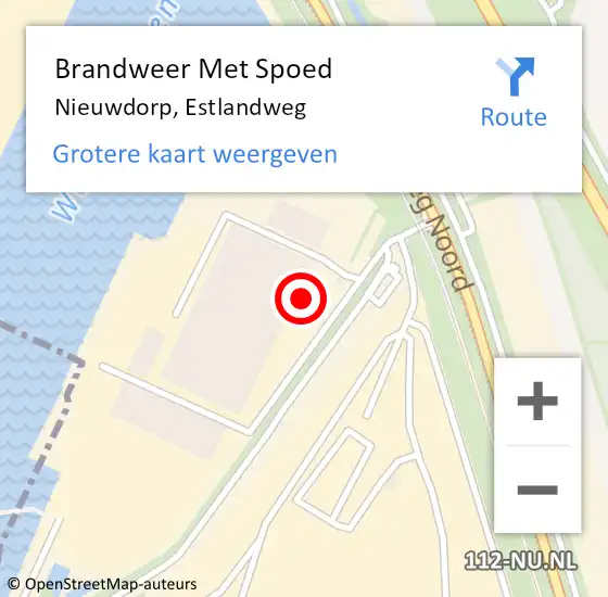 Locatie op kaart van de 112 melding: Brandweer Met Spoed Naar Nieuwdorp, Estlandweg op 19 juni 2022 03:21