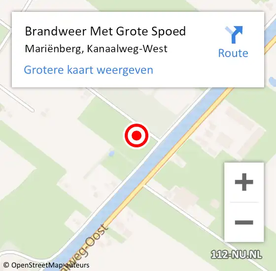 Locatie op kaart van de 112 melding: Brandweer Met Grote Spoed Naar Mariënberg, Kanaalweg-West op 19 juni 2022 03:32