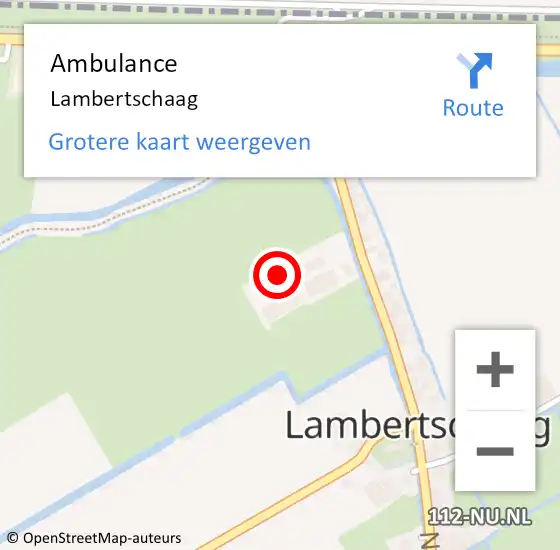 Locatie op kaart van de 112 melding: Ambulance Lambertschaag op 19 juni 2022 04:51
