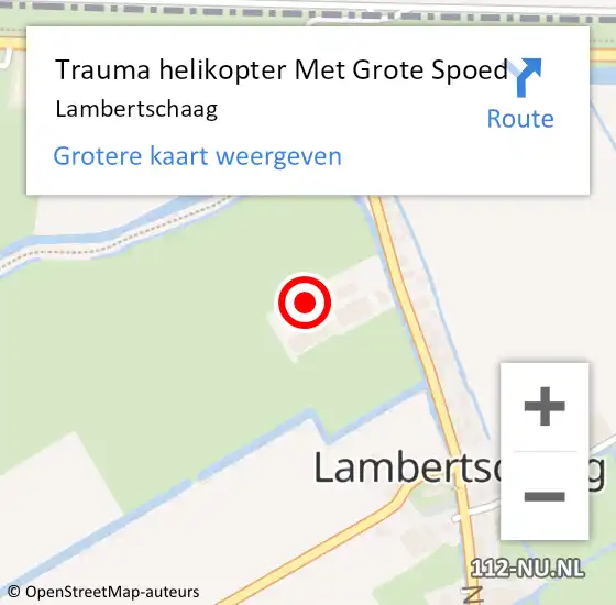 Locatie op kaart van de 112 melding: Trauma helikopter Met Grote Spoed Naar Lambertschaag op 19 juni 2022 05:02