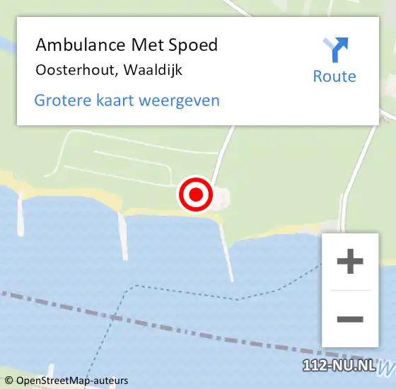 Locatie op kaart van de 112 melding: Ambulance Met Spoed Naar Oosterhout, Waaldijk op 19 juni 2022 08:08