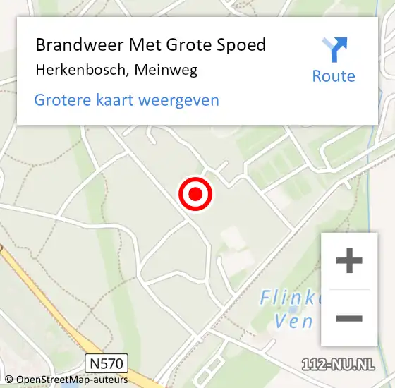 Locatie op kaart van de 112 melding: Brandweer Met Grote Spoed Naar Herkenbosch, Meinweg op 19 juni 2022 08:28