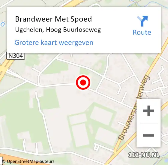 Locatie op kaart van de 112 melding: Brandweer Met Spoed Naar Ugchelen, Hoog Buurloseweg op 19 juni 2022 08:35