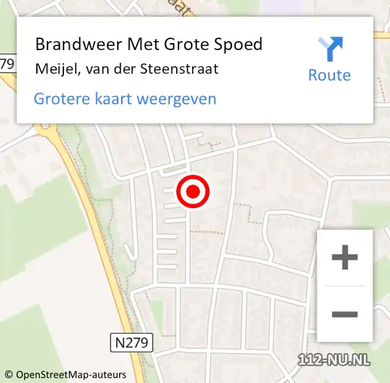 Locatie op kaart van de 112 melding: Brandweer Met Grote Spoed Naar Meijel, van der Steenstraat op 19 juni 2022 09:36