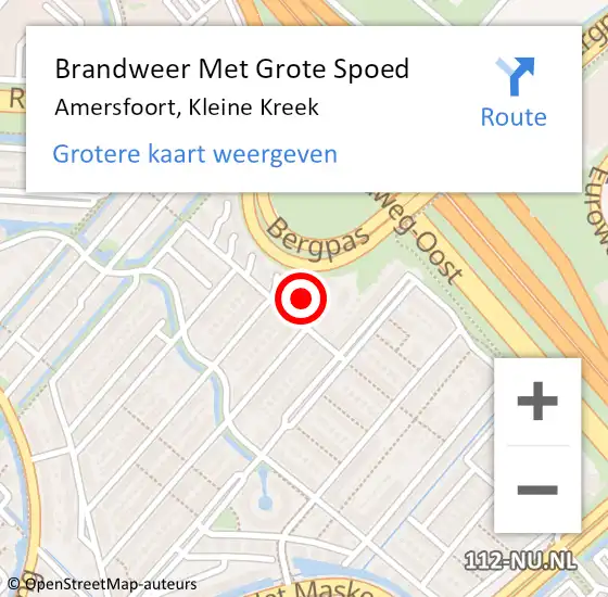 Locatie op kaart van de 112 melding: Brandweer Met Grote Spoed Naar Amersfoort, Kleine Kreek op 19 juni 2022 09:53