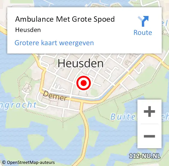 Locatie op kaart van de 112 melding: Ambulance Met Grote Spoed Naar Heusden op 19 juni 2022 11:00