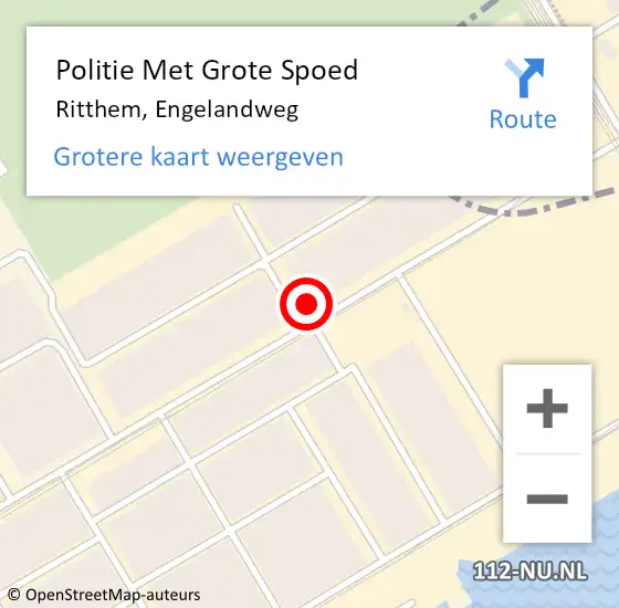 Locatie op kaart van de 112 melding: Politie Met Grote Spoed Naar Ritthem, Engelandweg op 19 juni 2022 11:03