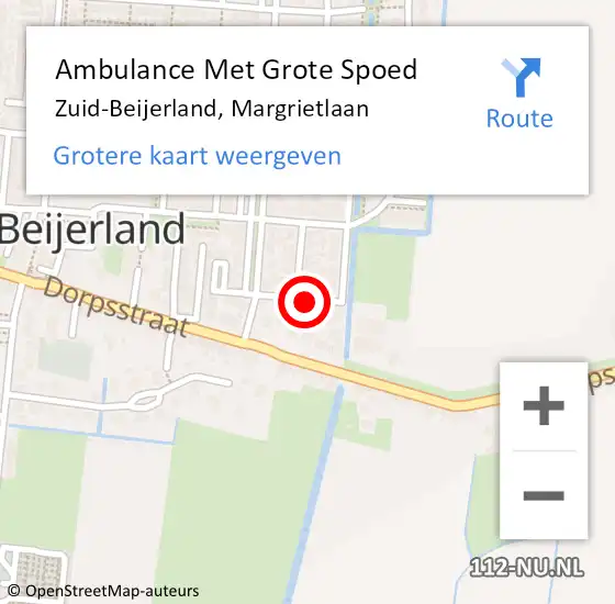 Locatie op kaart van de 112 melding: Ambulance Met Grote Spoed Naar Zuid-Beijerland, Margrietlaan op 19 juni 2022 11:05