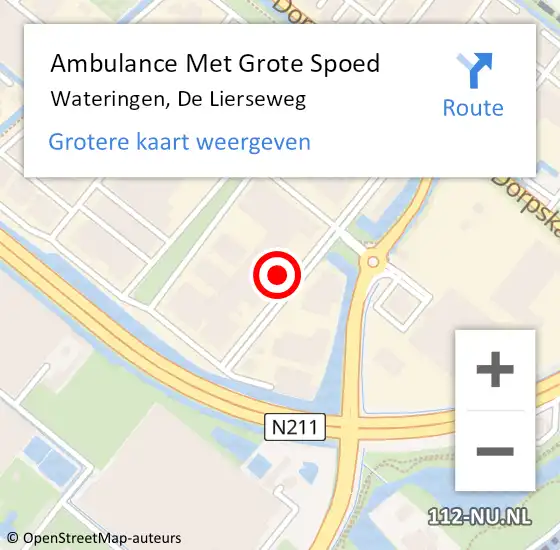 Locatie op kaart van de 112 melding: Ambulance Met Grote Spoed Naar Wateringen, De Lierseweg op 19 juni 2022 11:43