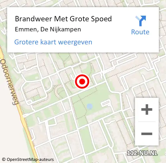 Locatie op kaart van de 112 melding: Brandweer Met Grote Spoed Naar Emmen, De Nijkampen op 19 juni 2022 11:46