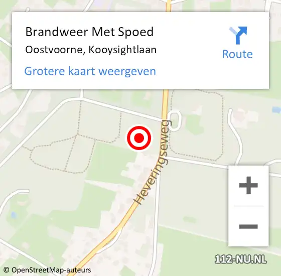 Locatie op kaart van de 112 melding: Brandweer Met Spoed Naar Oostvoorne, Kooysightlaan op 19 juni 2022 12:09