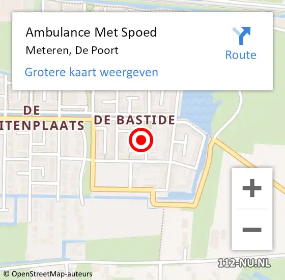 Locatie op kaart van de 112 melding: Ambulance Met Spoed Naar Meteren, De Poort op 19 juni 2022 12:18