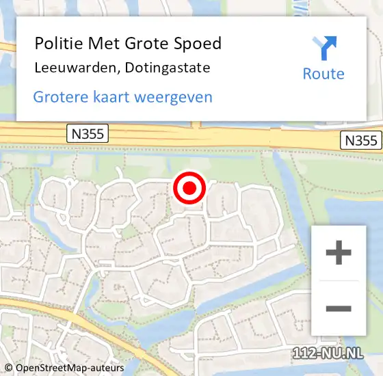 Locatie op kaart van de 112 melding: Politie Met Grote Spoed Naar Leeuwarden, Dotingastate op 19 juni 2022 14:05