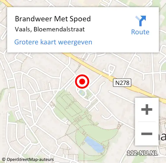 Locatie op kaart van de 112 melding: Brandweer Met Spoed Naar Vaals, Bloemendalstraat op 19 juni 2022 14:05