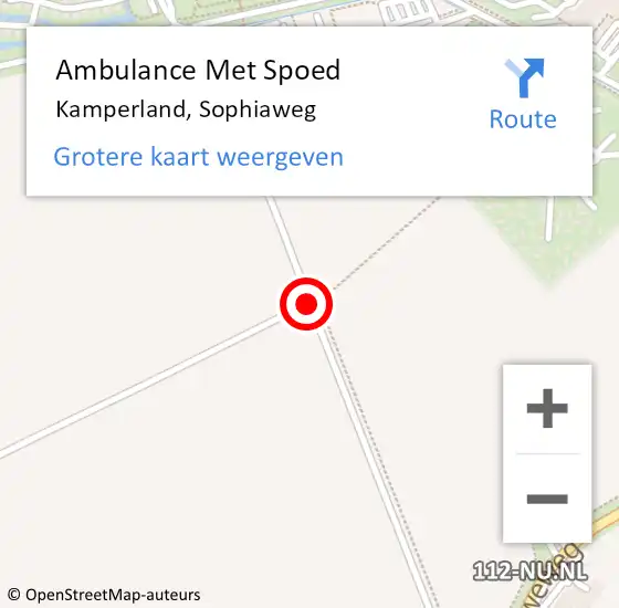 Locatie op kaart van de 112 melding: Ambulance Met Spoed Naar Kamperland, Sophiaweg op 20 juli 2014 17:58