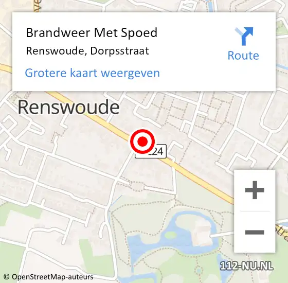 Locatie op kaart van de 112 melding: Brandweer Met Spoed Naar Renswoude, Dorpsstraat op 19 juni 2022 14:57