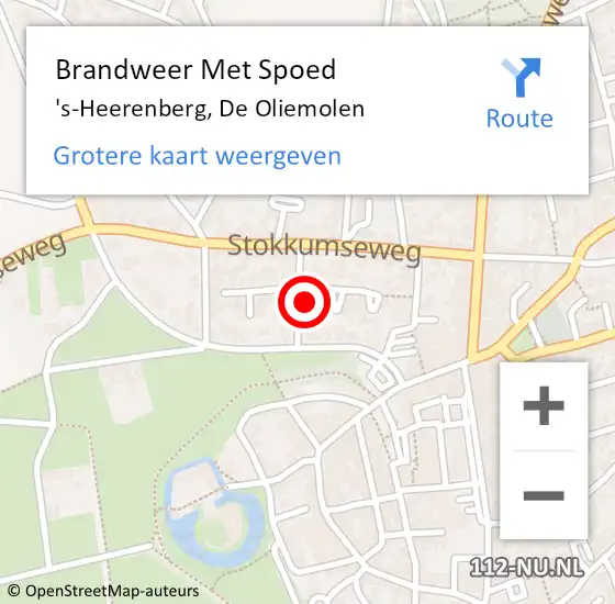 Locatie op kaart van de 112 melding: Brandweer Met Spoed Naar 's-Heerenberg, De Oliemolen op 20 juli 2014 18:05