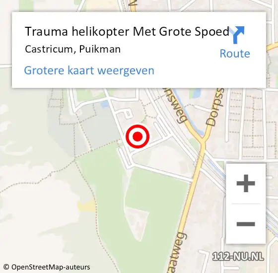 Locatie op kaart van de 112 melding: Trauma helikopter Met Grote Spoed Naar Castricum, Puikman op 19 juni 2022 15:40