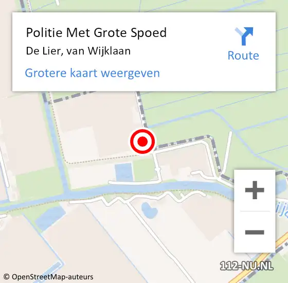 Locatie op kaart van de 112 melding: Politie Met Grote Spoed Naar De Lier, van Wijklaan op 19 juni 2022 16:05