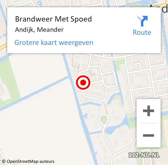 Locatie op kaart van de 112 melding: Brandweer Met Spoed Naar Andijk, Meander op 19 juni 2022 16:57