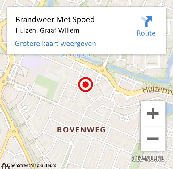 Locatie op kaart van de 112 melding: Brandweer Met Spoed Naar Huizen, Graaf Willem op 19 juni 2022 17:14