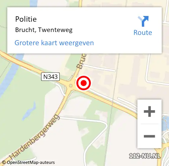 Locatie op kaart van de 112 melding: Politie Brucht, Twenteweg op 19 juni 2022 17:44