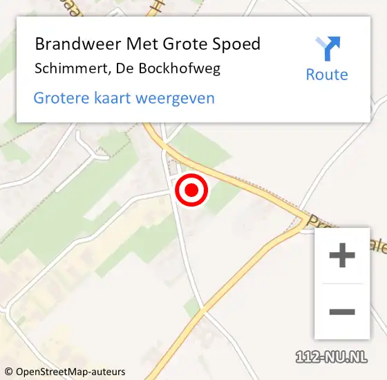 Locatie op kaart van de 112 melding: Brandweer Met Grote Spoed Naar Schimmert, De Bockhofweg op 19 juni 2022 18:19