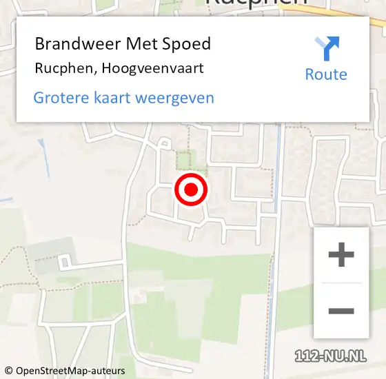 Locatie op kaart van de 112 melding: Brandweer Met Spoed Naar Rucphen, Hoogveenvaart op 19 juni 2022 18:44