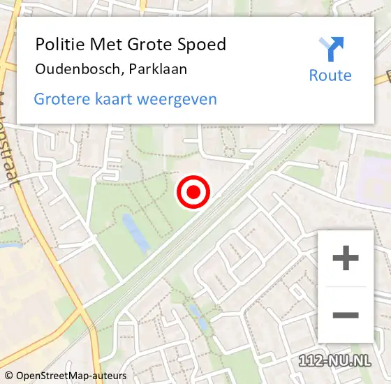 Locatie op kaart van de 112 melding: Politie Met Grote Spoed Naar Oudenbosch, Parklaan op 19 juni 2022 19:37