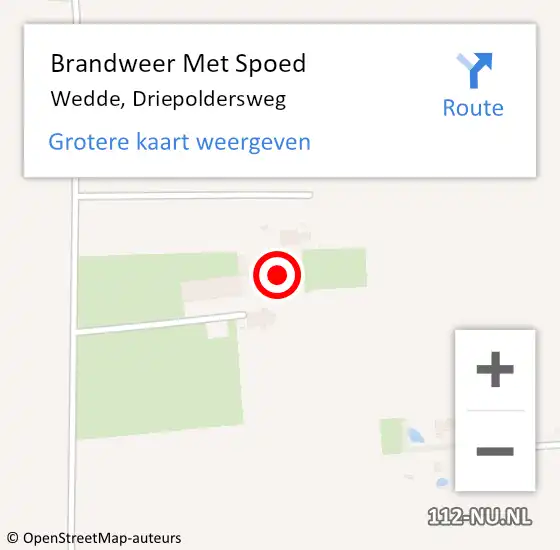 Locatie op kaart van de 112 melding: Brandweer Met Spoed Naar Wedde, Driepoldersweg op 20 juli 2014 18:35