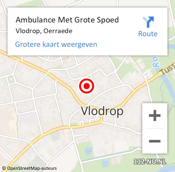 Locatie op kaart van de 112 melding: Ambulance Met Grote Spoed Naar Vlodrop, Oerraede op 19 juni 2022 20:28