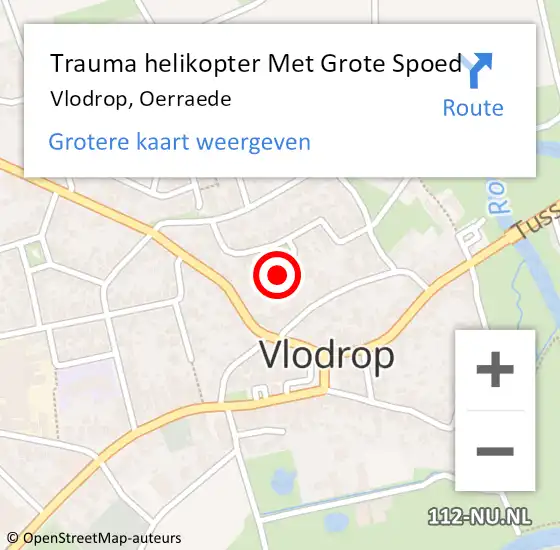 Locatie op kaart van de 112 melding: Trauma helikopter Met Grote Spoed Naar Vlodrop, Oerraede op 19 juni 2022 20:29