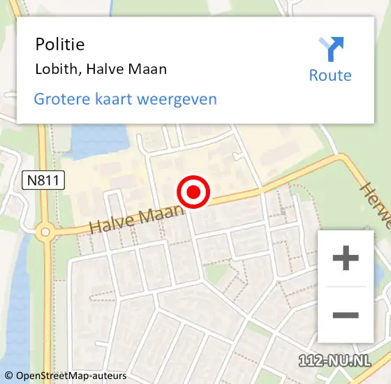 Locatie op kaart van de 112 melding: Politie Lobith, Halve Maan op 20 juli 2014 18:43