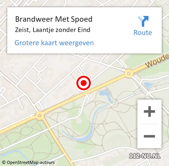 Locatie op kaart van de 112 melding: Brandweer Met Spoed Naar Zeist, Laantje zonder Eind op 19 juni 2022 21:36