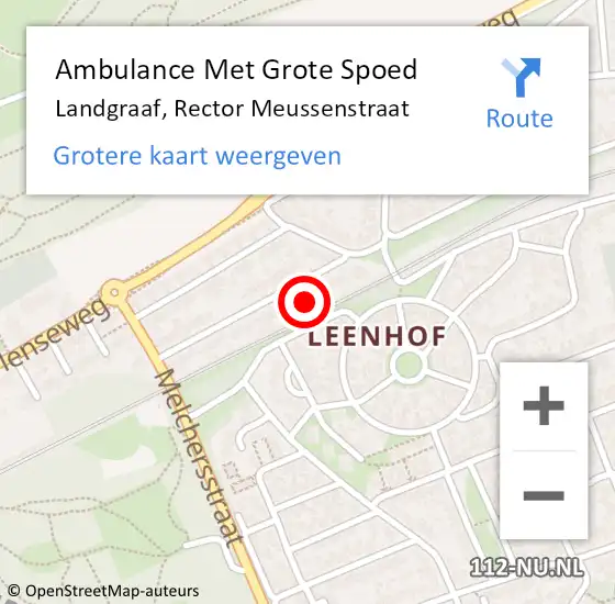 Locatie op kaart van de 112 melding: Ambulance Met Grote Spoed Naar Landgraaf, Rector Meussenstraat op 20 juli 2014 18:45