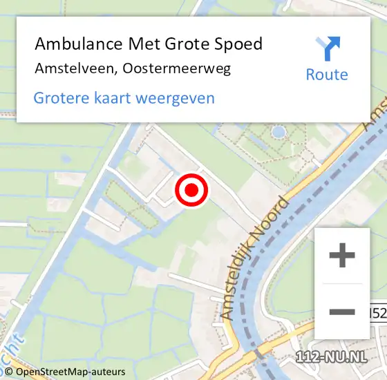 Locatie op kaart van de 112 melding: Ambulance Met Grote Spoed Naar Amstelveen, Oostermeerweg op 19 juni 2022 21:45