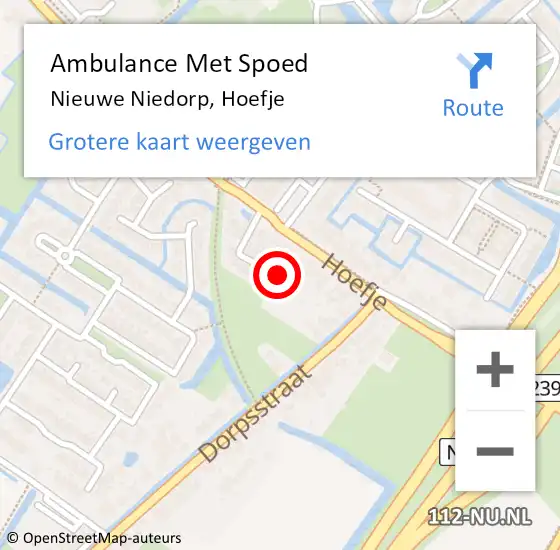 Locatie op kaart van de 112 melding: Ambulance Met Spoed Naar Nieuwe Niedorp, Hoefje op 19 juni 2022 22:00