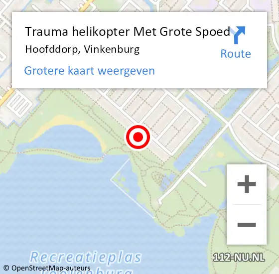 Locatie op kaart van de 112 melding: Trauma helikopter Met Grote Spoed Naar Hoofddorp, Vinkenburg op 19 juni 2022 22:07