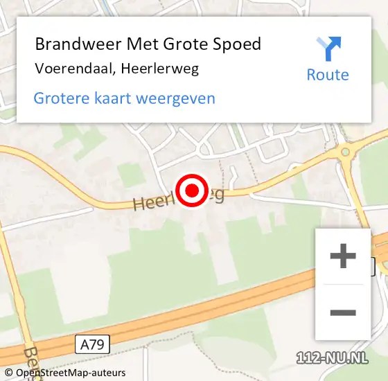 Locatie op kaart van de 112 melding: Brandweer Met Grote Spoed Naar Voerendaal, Heerlerweg op 19 juni 2022 22:57