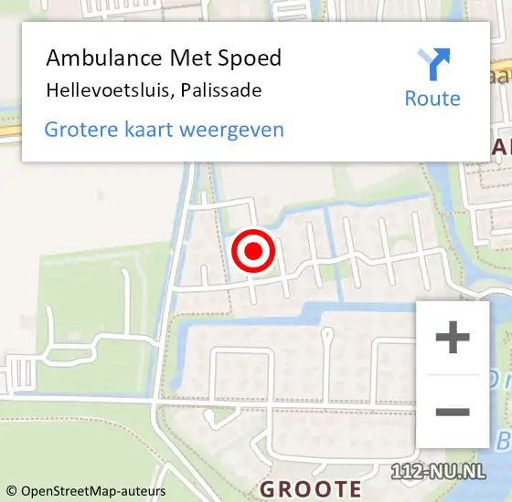 Locatie op kaart van de 112 melding: Ambulance Met Spoed Naar Hellevoetsluis, Palissade op 20 juni 2022 01:34