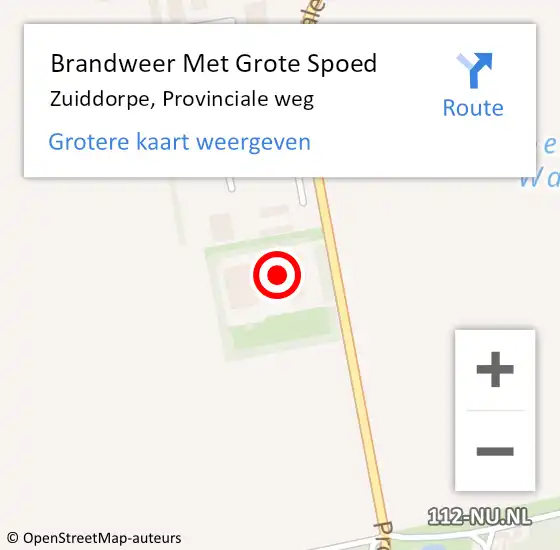 Locatie op kaart van de 112 melding: Brandweer Met Grote Spoed Naar Zuiddorpe, Provinciale weg op 20 juni 2022 07:07