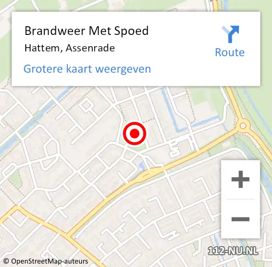 Locatie op kaart van de 112 melding: Brandweer Met Spoed Naar Hattem, Assenrade op 20 juni 2022 08:11