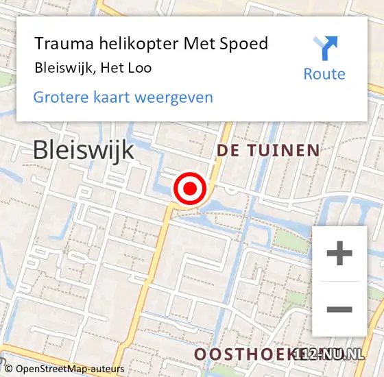 Locatie op kaart van de 112 melding: Trauma helikopter Met Spoed Naar Bleiswijk, Het Loo op 20 juni 2022 08:33