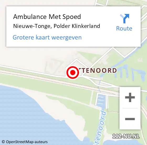 Locatie op kaart van de 112 melding: Ambulance Met Spoed Naar Nieuwe-Tonge, Polder Klinkerland op 20 juni 2022 08:42