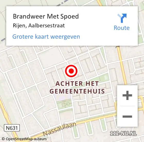 Locatie op kaart van de 112 melding: Brandweer Met Spoed Naar Rijen, Aalbersestraat op 20 juni 2022 08:49