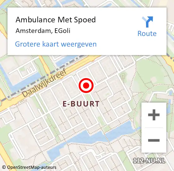 Locatie op kaart van de 112 melding: Ambulance Met Spoed Naar Amsterdam-Zuidoost, EGoli op 20 juni 2022 09:17