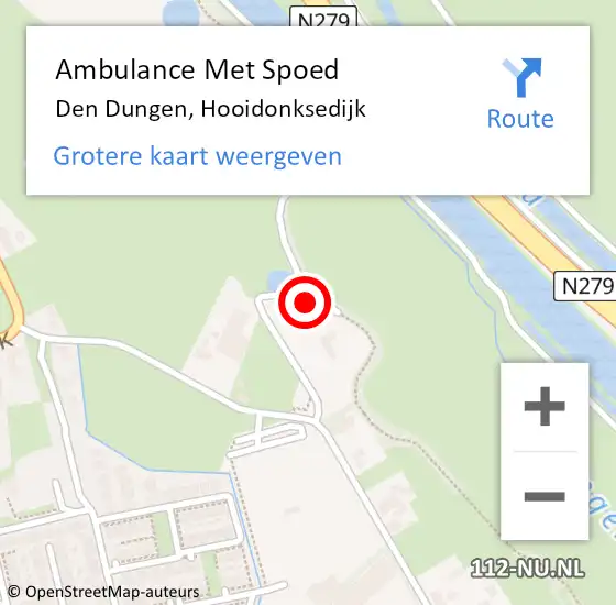 Locatie op kaart van de 112 melding: Ambulance Met Spoed Naar Den Dungen, Hooidonksedijk op 20 juli 2014 19:26